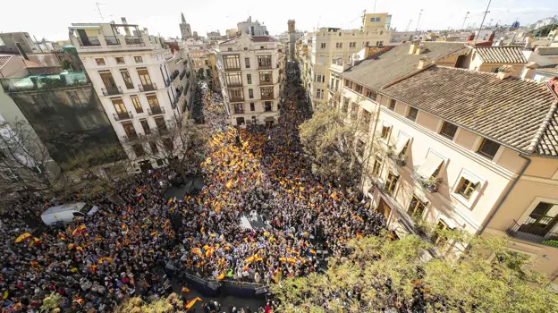 Imagen del acto del PP contra la amnistía celebrado este domingo en Valencia