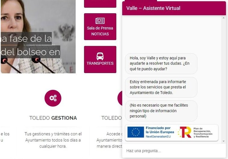 Asistente virtual 'Valle' donde los ciudadanos podrán consultar cualquier duda