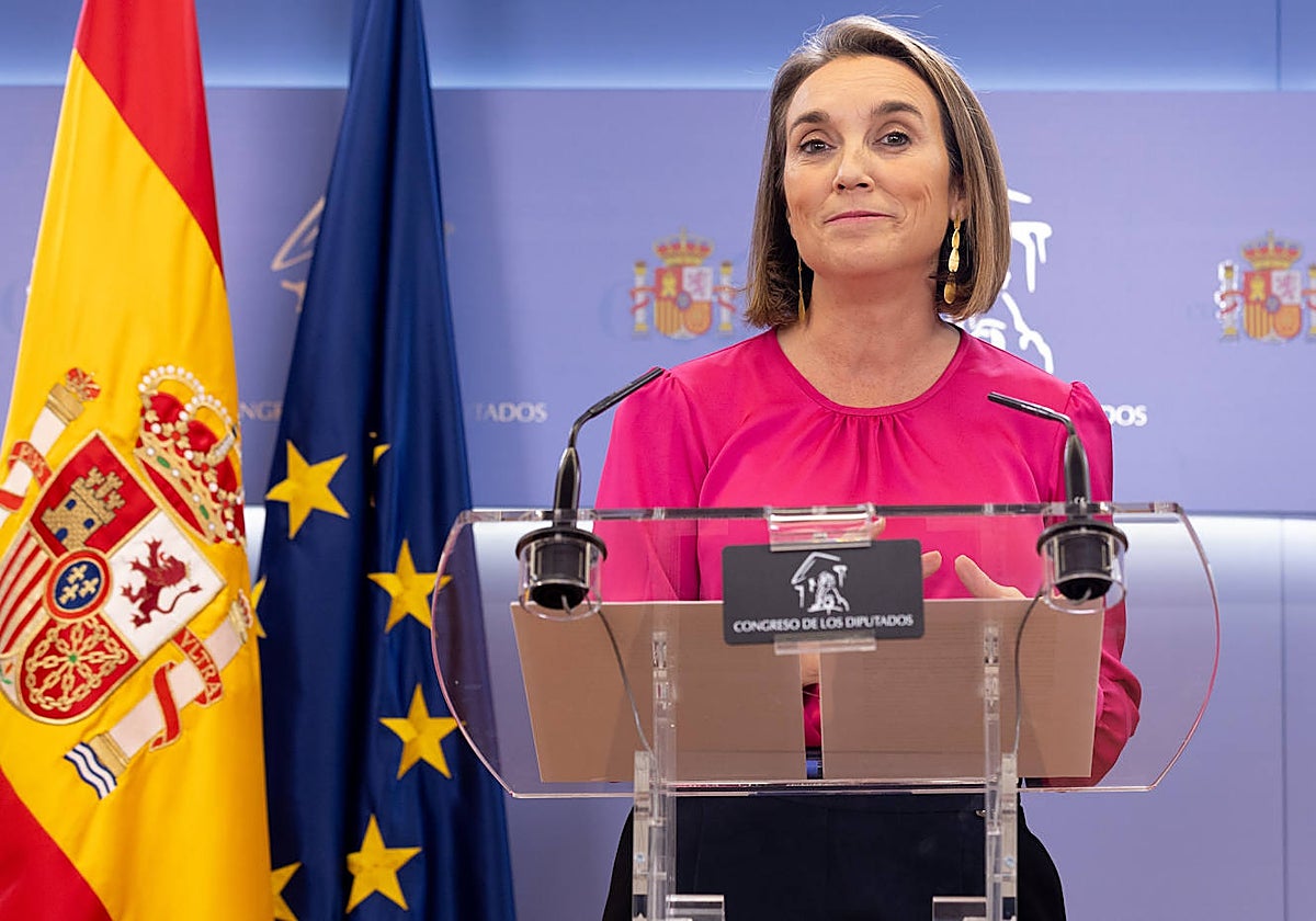 Cuca Gamarra, secretaria general del PP, este martes, en el Congreso de los Diputados