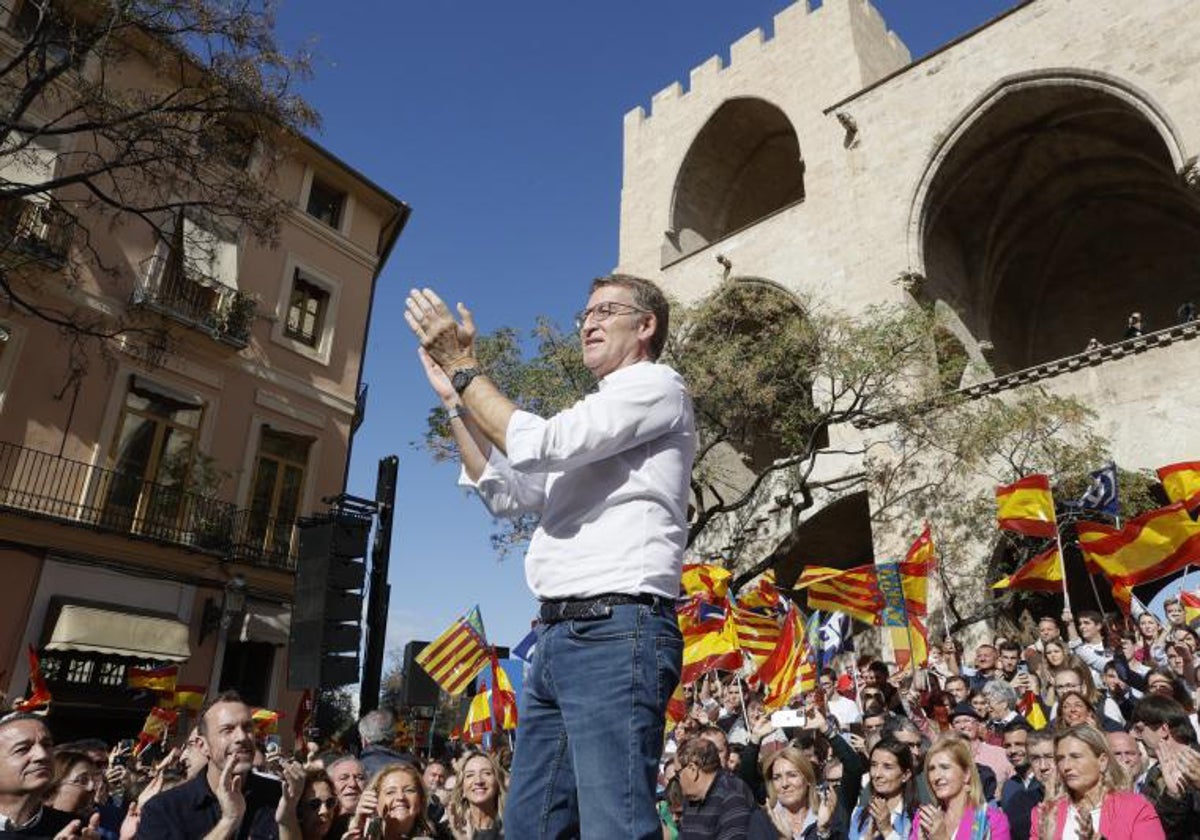 Alberto Núñez Feijóo, el pasado fin de semana, en Valencia