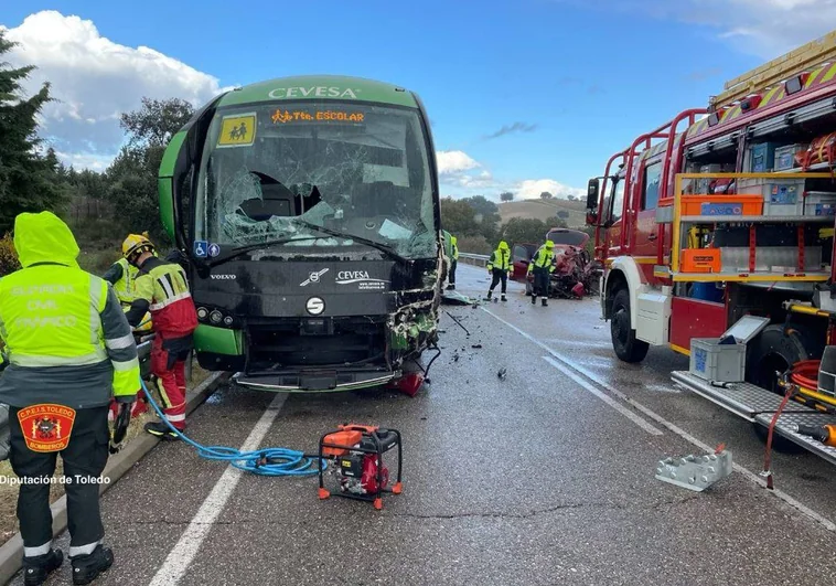 Imagen del autobús siniestrado