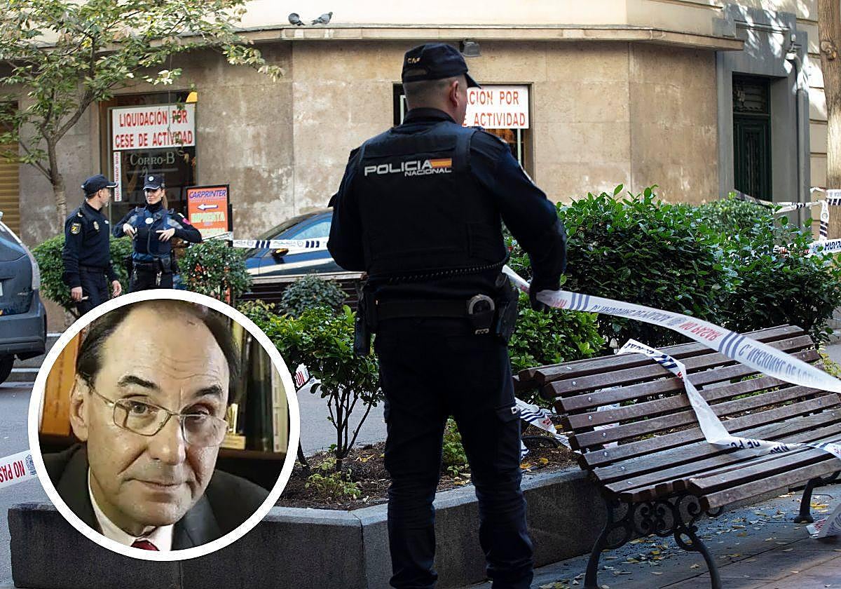 El lugar donde Alejo Vidal-Quadras (izquierda) recibió un disparo