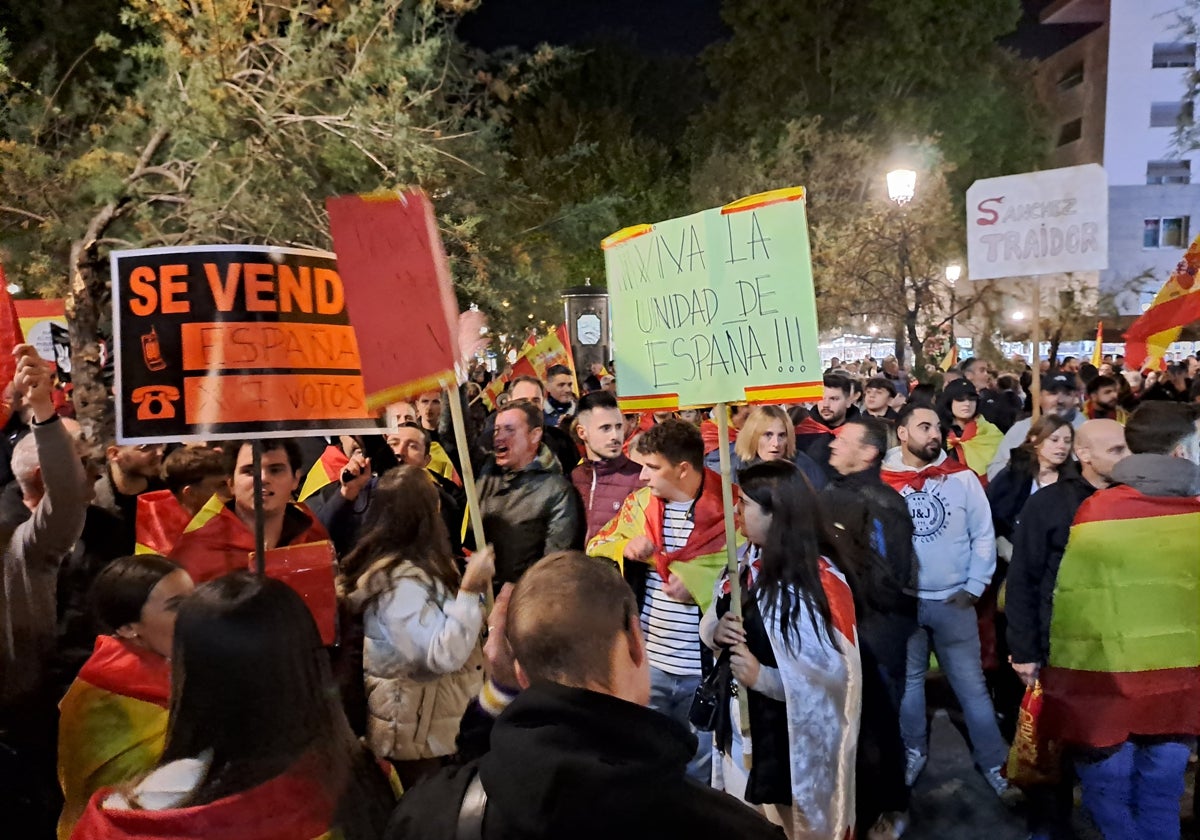 Manifestación contra la Ley de Amnistía del 9 de noviembre en Granada, que congregó a 2.500 personas