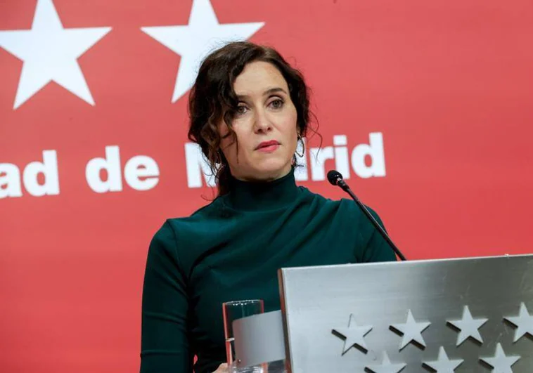 La presidenta de la Comunidad de Madrid, Isabel Díaz Ayuso