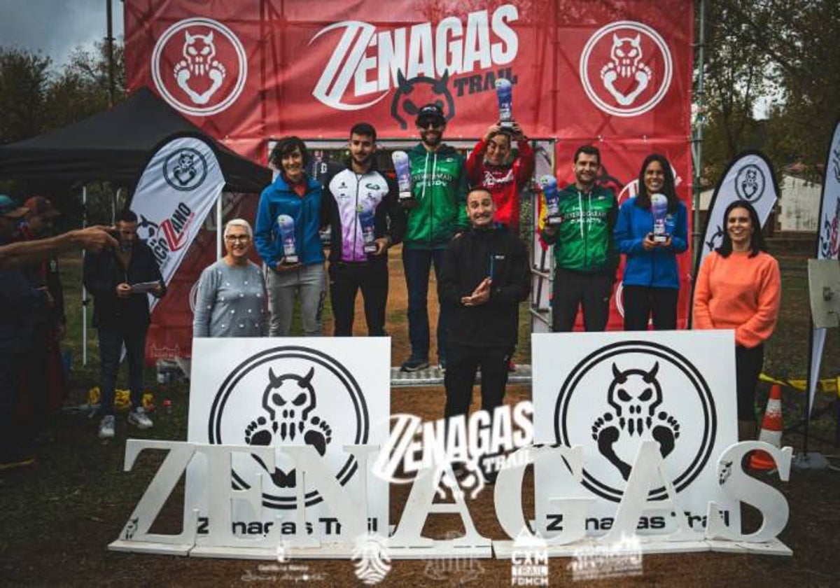 Podio masculino y femenino del 'Zenagas Trail' de Puertollano