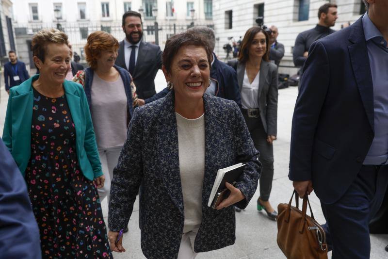 La diputada de EH Bildu Mertxe Aizpurua, a su llegada al Congreso