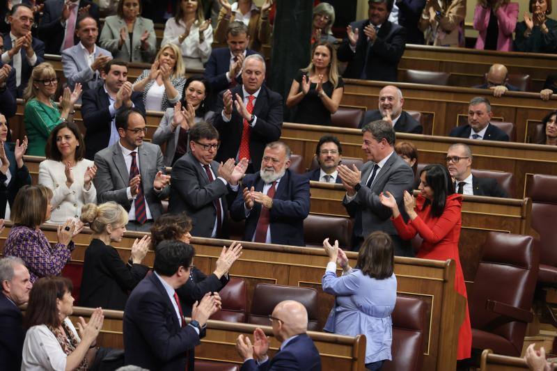 El diputado socialista Herminio Rufino Sancho Iñiguez, que ha sido agredido en las inmediaciones del Congreso este jueves