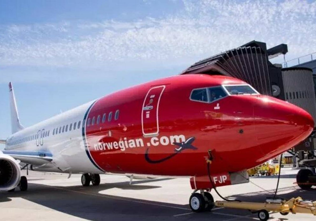 Imagen de archivo de un avión de Norwegian