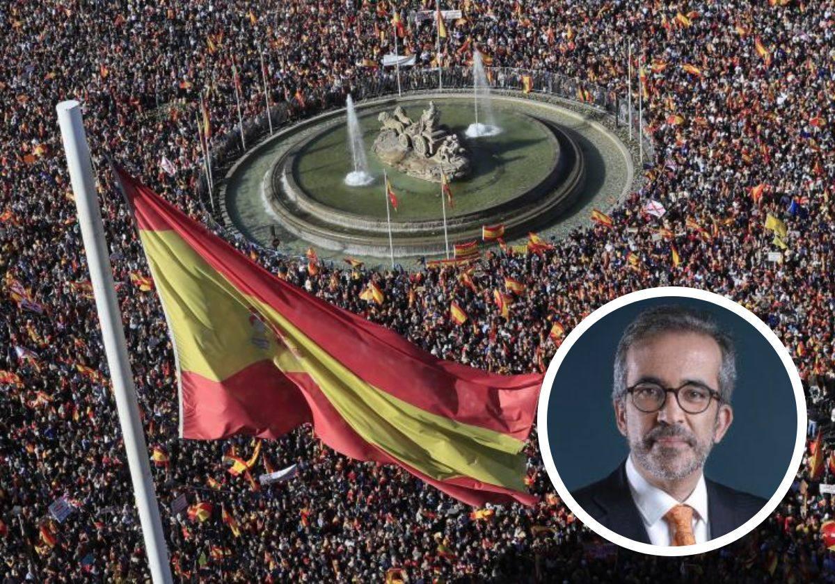 El eurodiputado Paulo Rangel ha hablado contra la ley de amnistía en la manifestación celebrada en Madrid