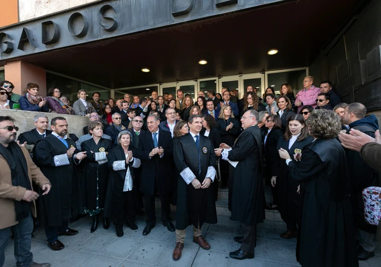 Asistentes a la concentración en Toledo de este lunes