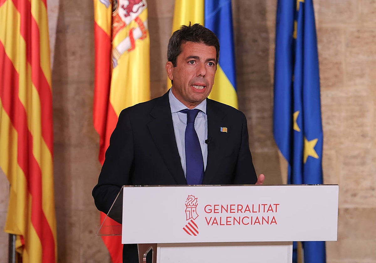 Imagen de archivo del presidente de la Generalitat Valenciana, Carlos Mazón