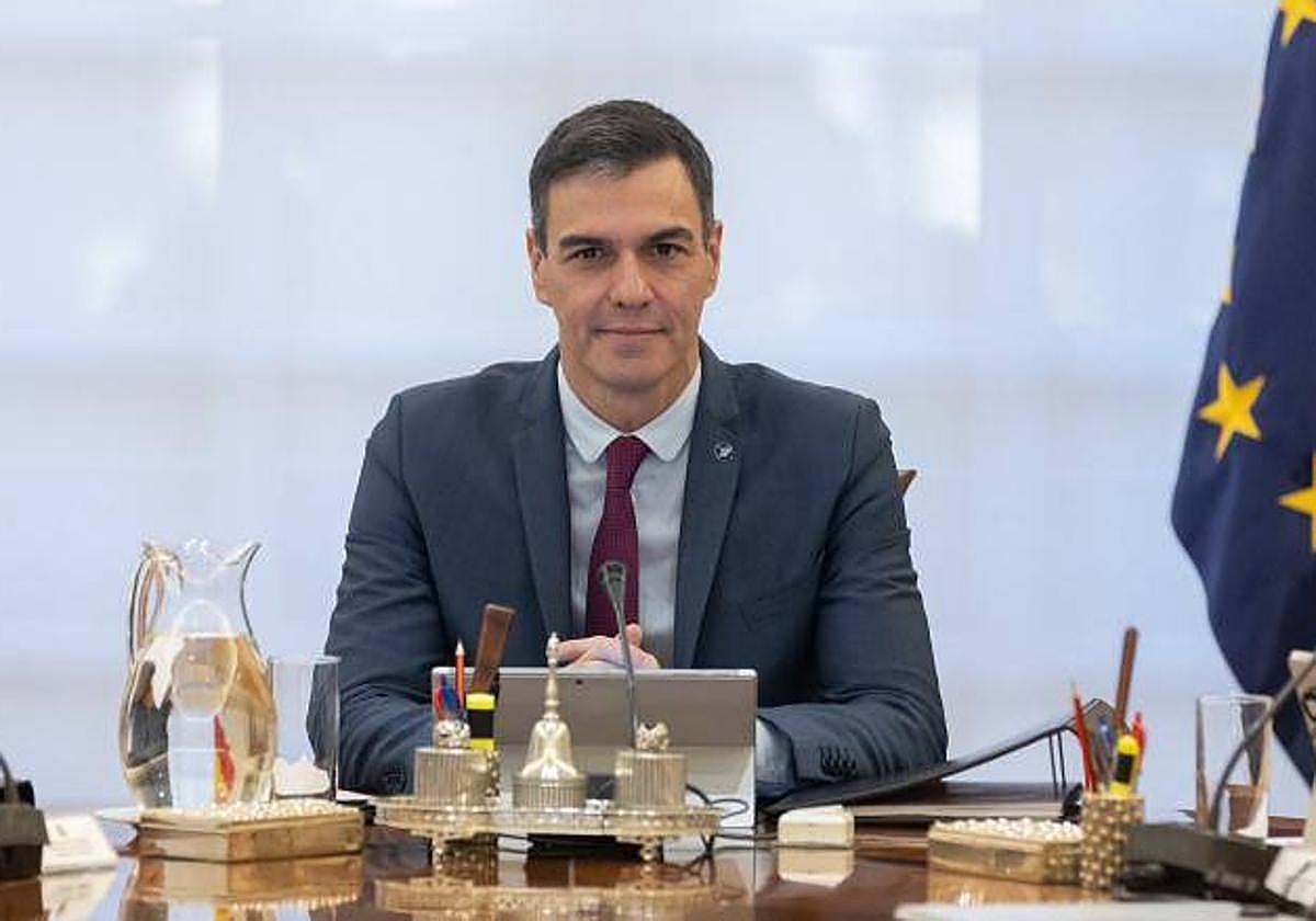 El presidente del Gobierno, Pedro Sánchez, durante el Consejo de Ministros