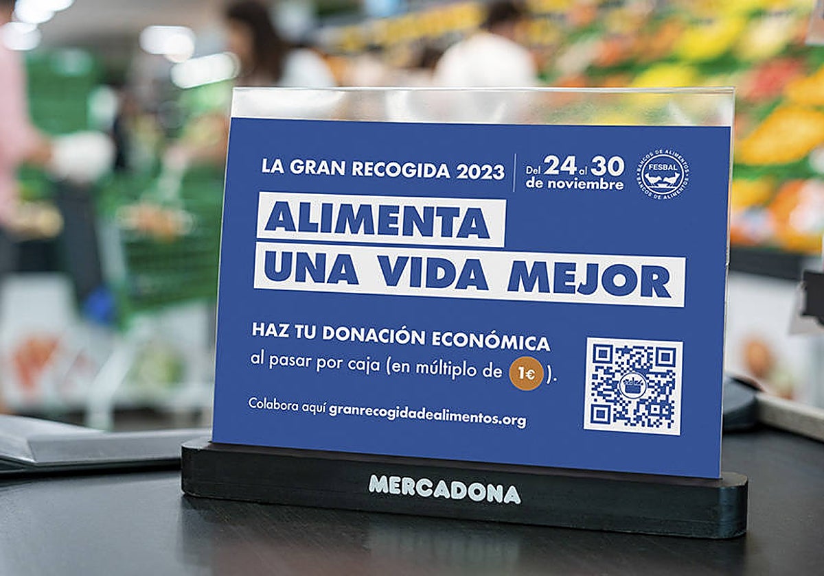 Mercadona se suma a la Gran Recogida de Alimentos 2023 entre el 24 y el 28 de noviembre