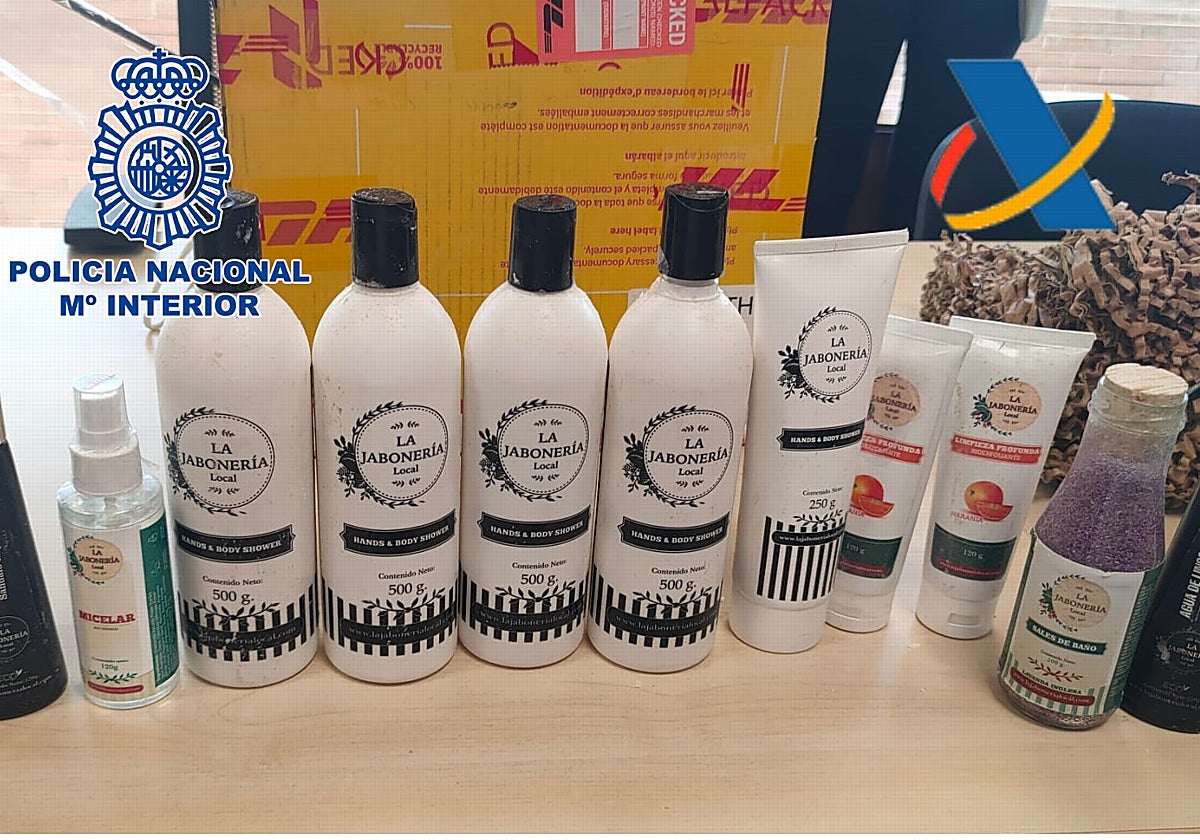 Botes de gel requisados en Valencia por contener cocaína líquida