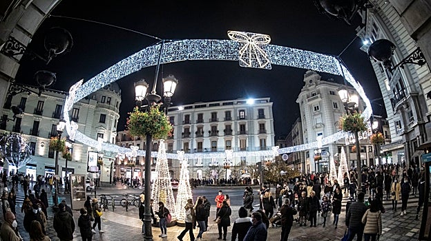 Imagen del encendido de luces de navidad en Granada