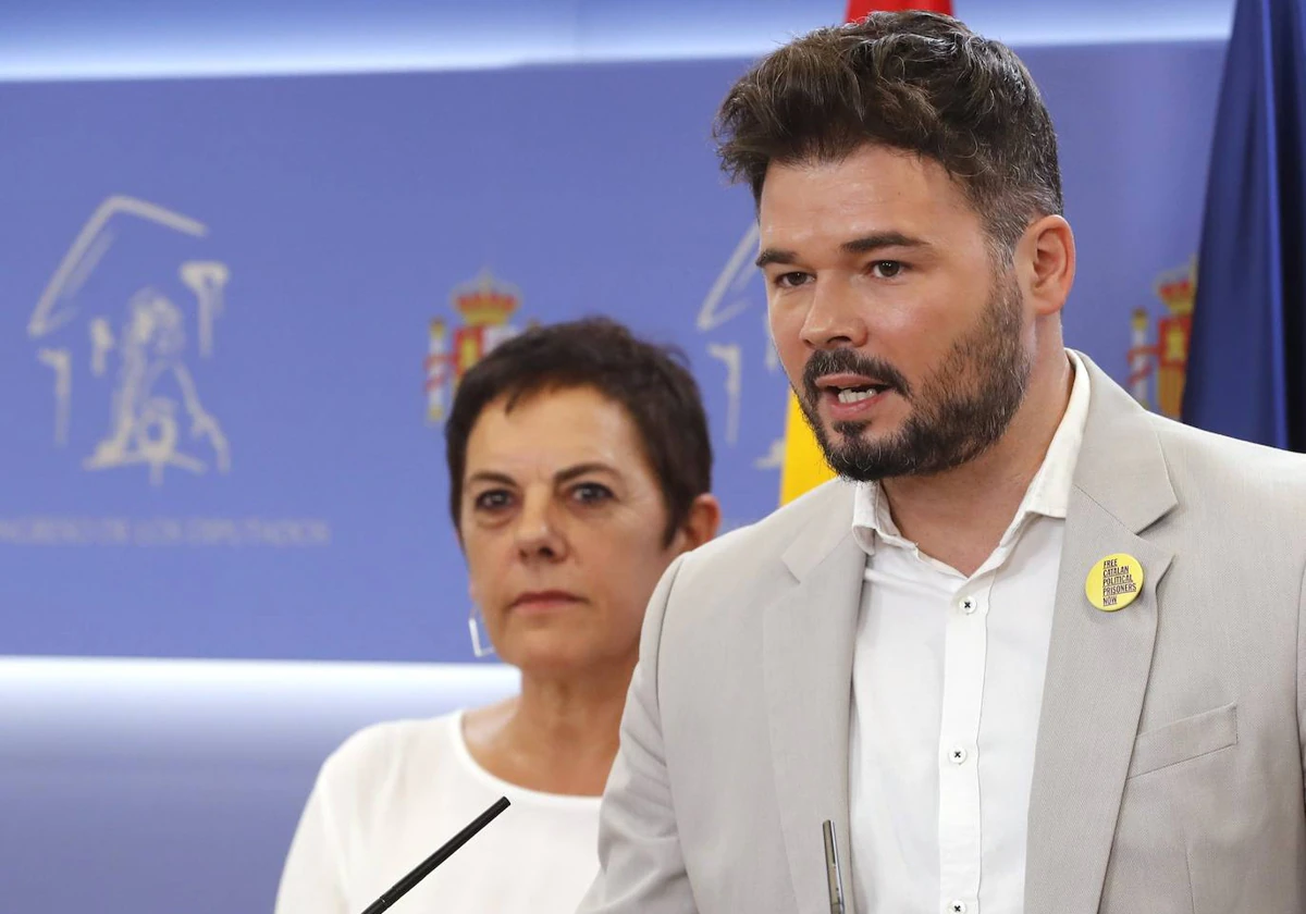 Los portavoces de ERC y Bildu en el Congreso, Gabriel Rufián y Mertxe Aizpurua, en una imagen de archivo