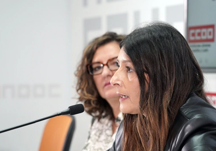 Yolanda Martín, de CCOO, y Victoria Zumalacárregui, de UGT