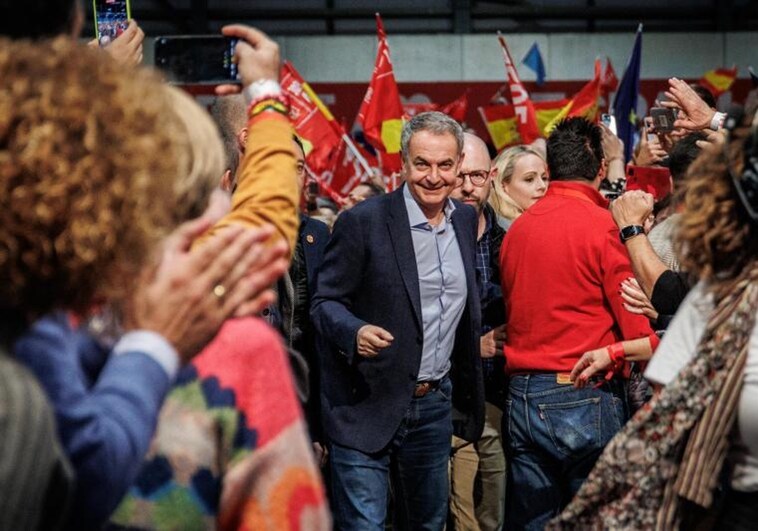 José Luis Rodríguez Zapatero, expresidente del Gobierno de España, participa en el acto del PSOE este domingo en Ifema