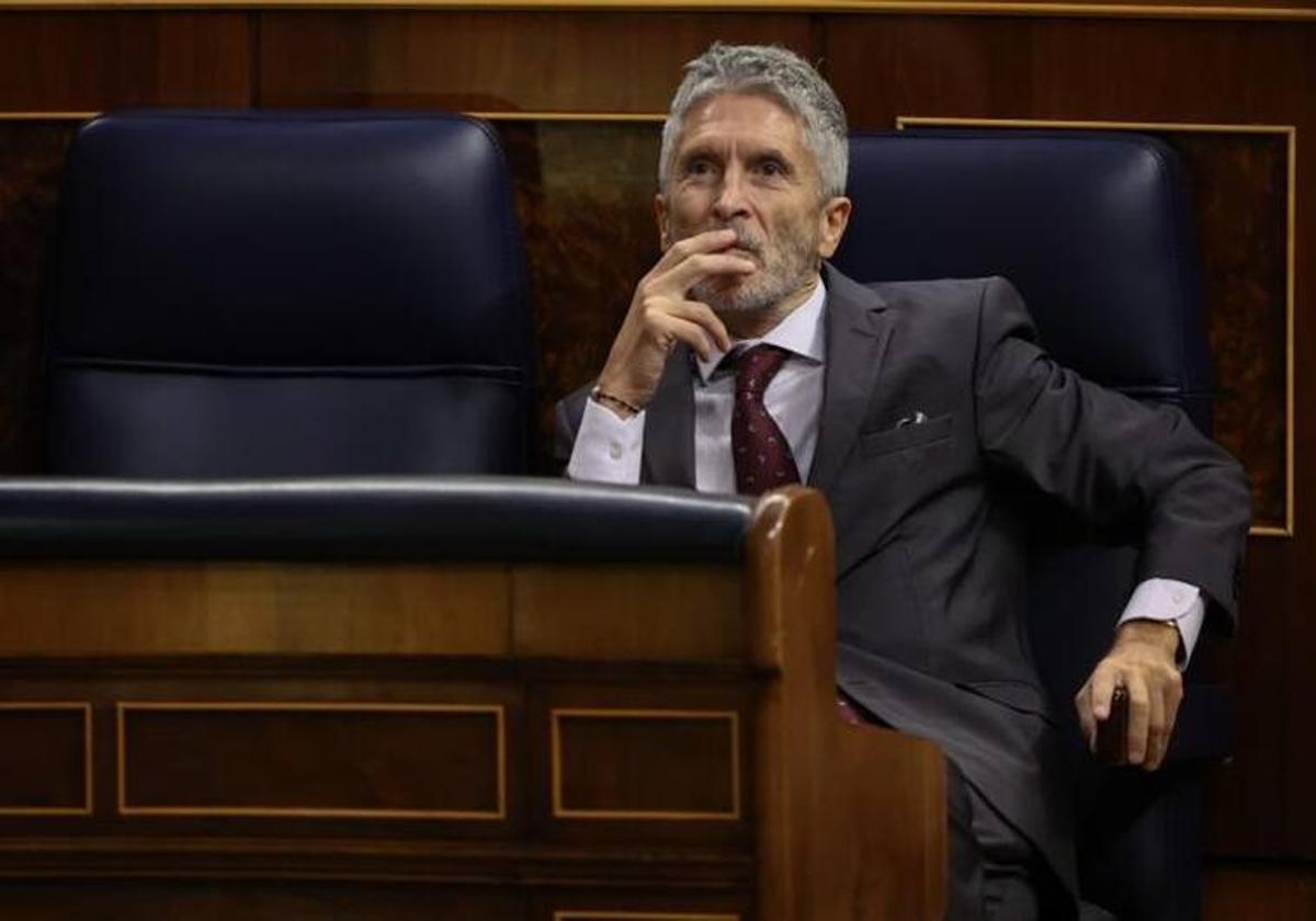 El ministro del Interior, Fernando Grande-Marlaska, en el Congreso de los Diputados