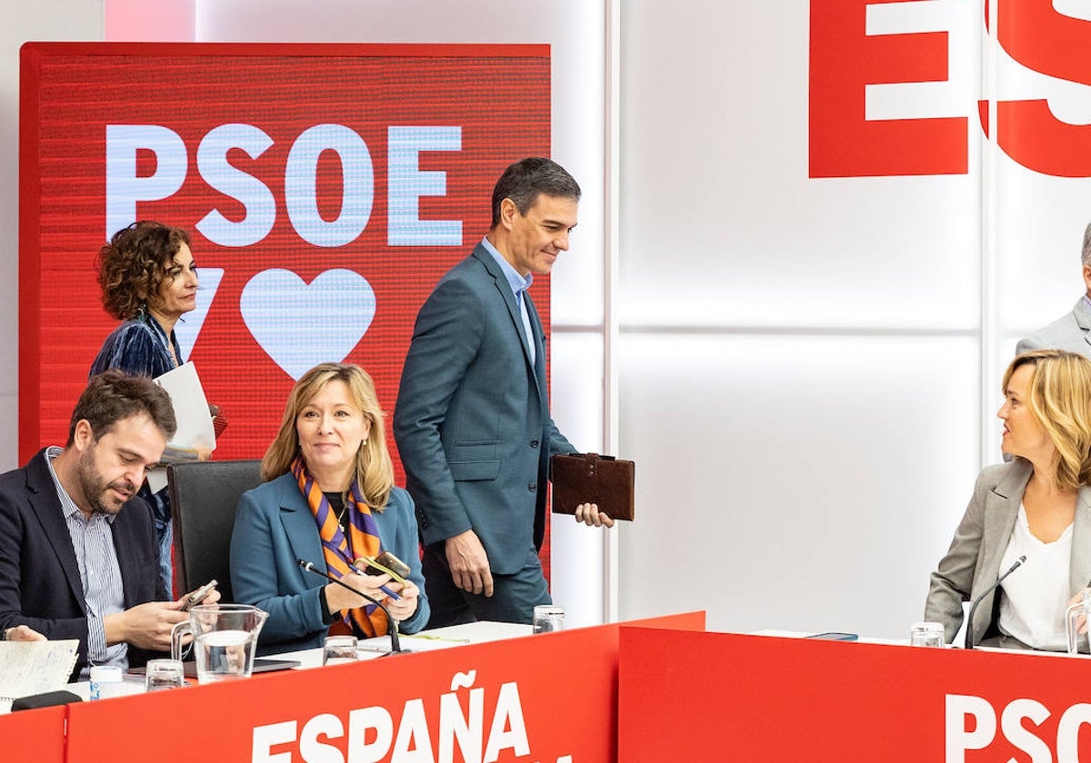 Pedro Sánchez, ayer, durante la reunión de la Comisión Ejecutiva Federal del PSOE