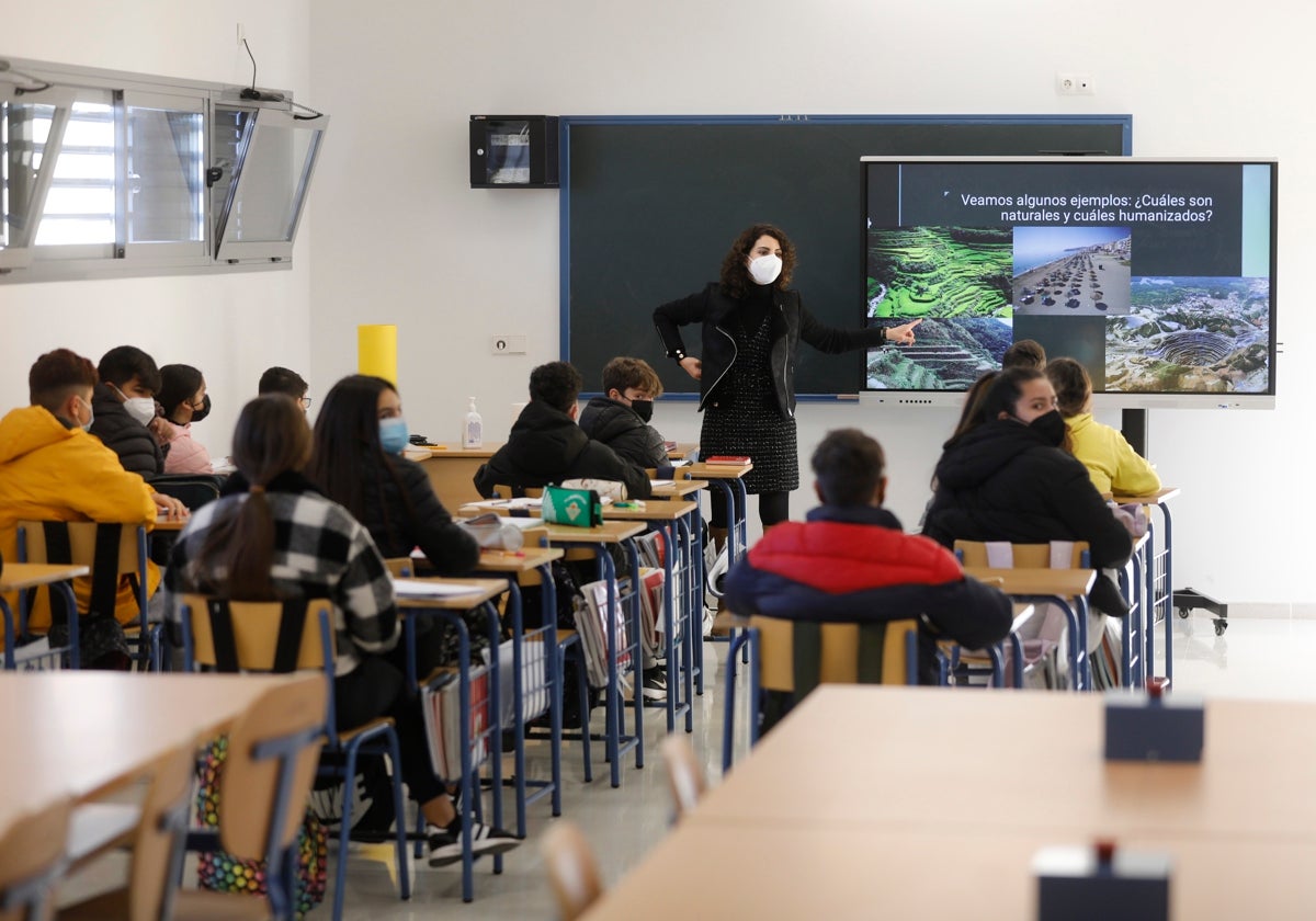 Aula de un centro público de Córdoba durante la pasada pandemia