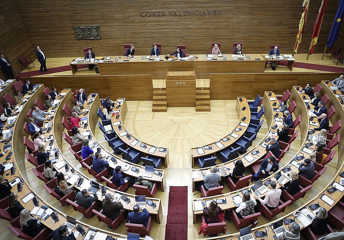 Imagen de archivo del pleno de las Cortes Valencianas