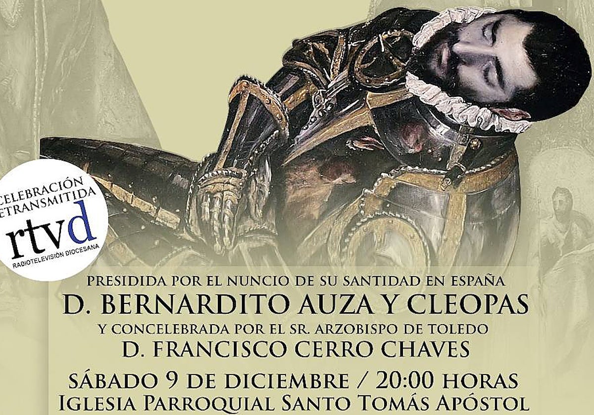 Cartel de la misa funeral en Orgaz
