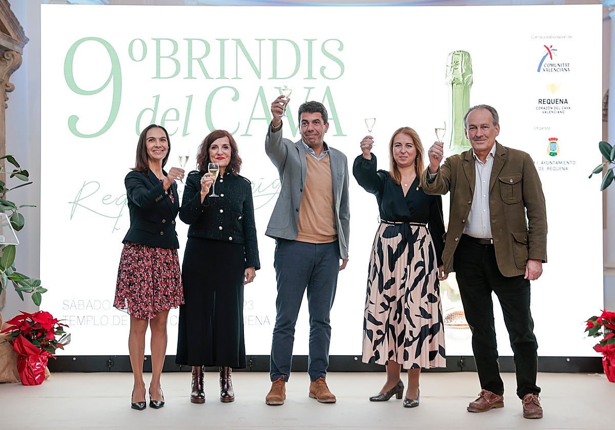 Imagen del presidente de la Generalitat Valenciana, Carlos Mazón, durante la IX Edición del Brindis del Cava en Requena