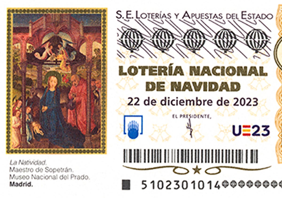 Simulación de un décimo de Lotería de Navidad