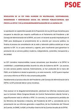 Imagen - Resolución de la CEF para la desgubernamentalización de EFE