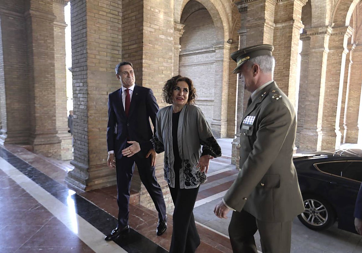 La ministra de Hacienda, María Jesús Montero, a su llegada a la Capitanía Militar