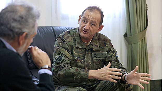 El general, durante su conversación con ABC