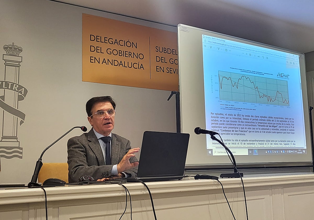 Juan de Dios del Pino, este lunes durante la rueda de prensa