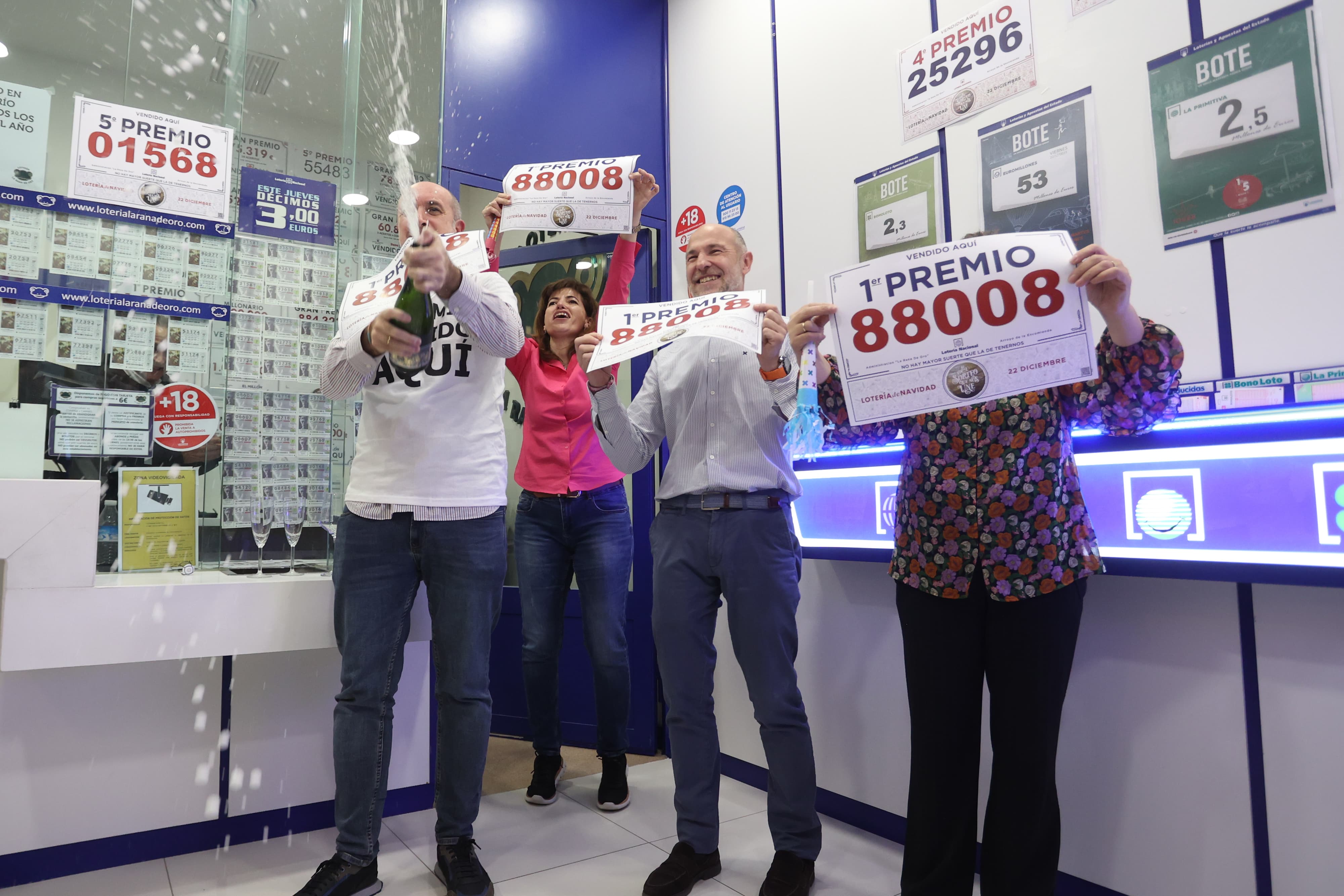 El 88008, Gordo de la Lotería de Navidad, vendido en once localiades de Castilla y León