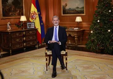 Los detalles del mensaje de Navidad del Rey: el guiño a Leonor en la única imagen del Salón de Audiencias
