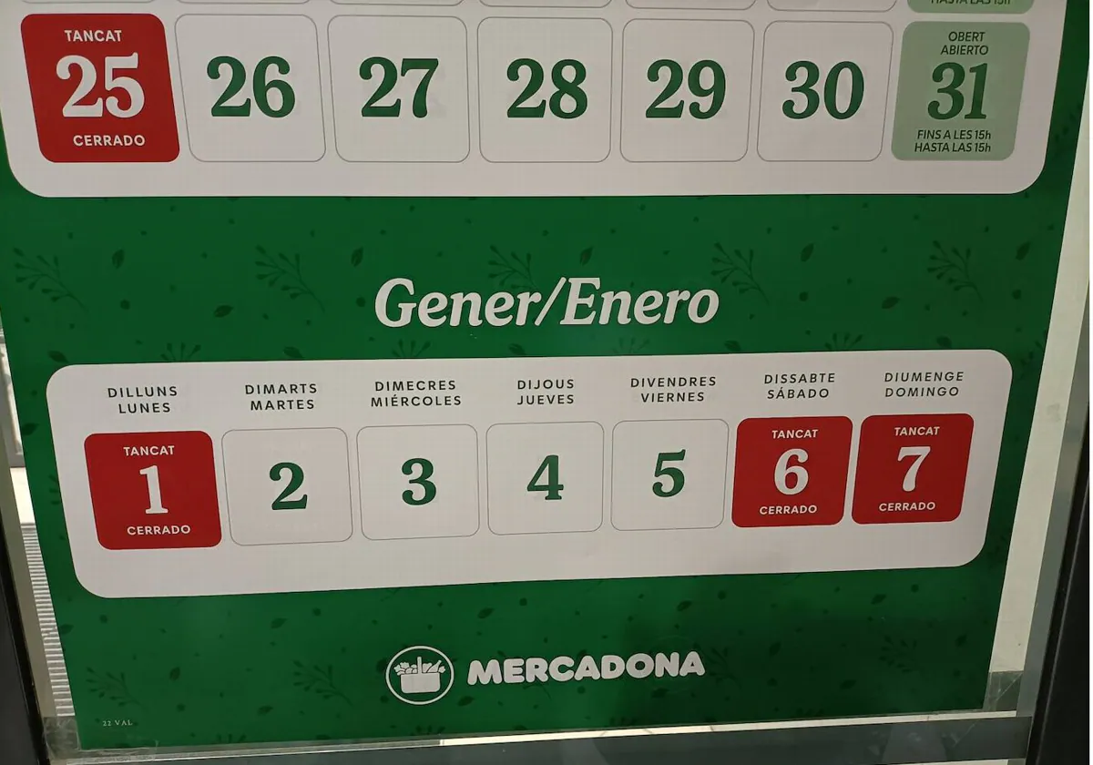 Mercadona abre este domingo sus supermercados para las compras de Nochevieja