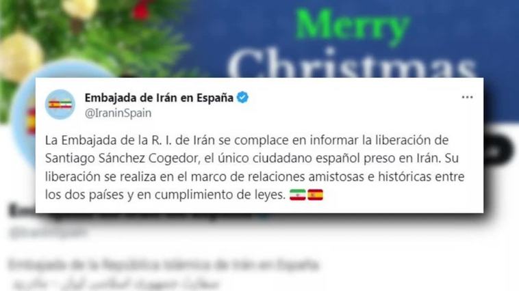 Irán libera al madrileño Santiago Sánchez Cogedor, preso desde 2022 en ese país