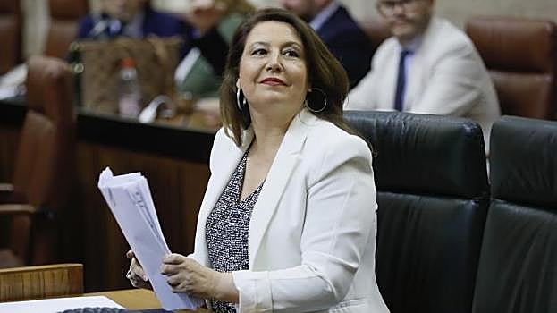 Carmen Crespo, en el Parlamento de Andalucía