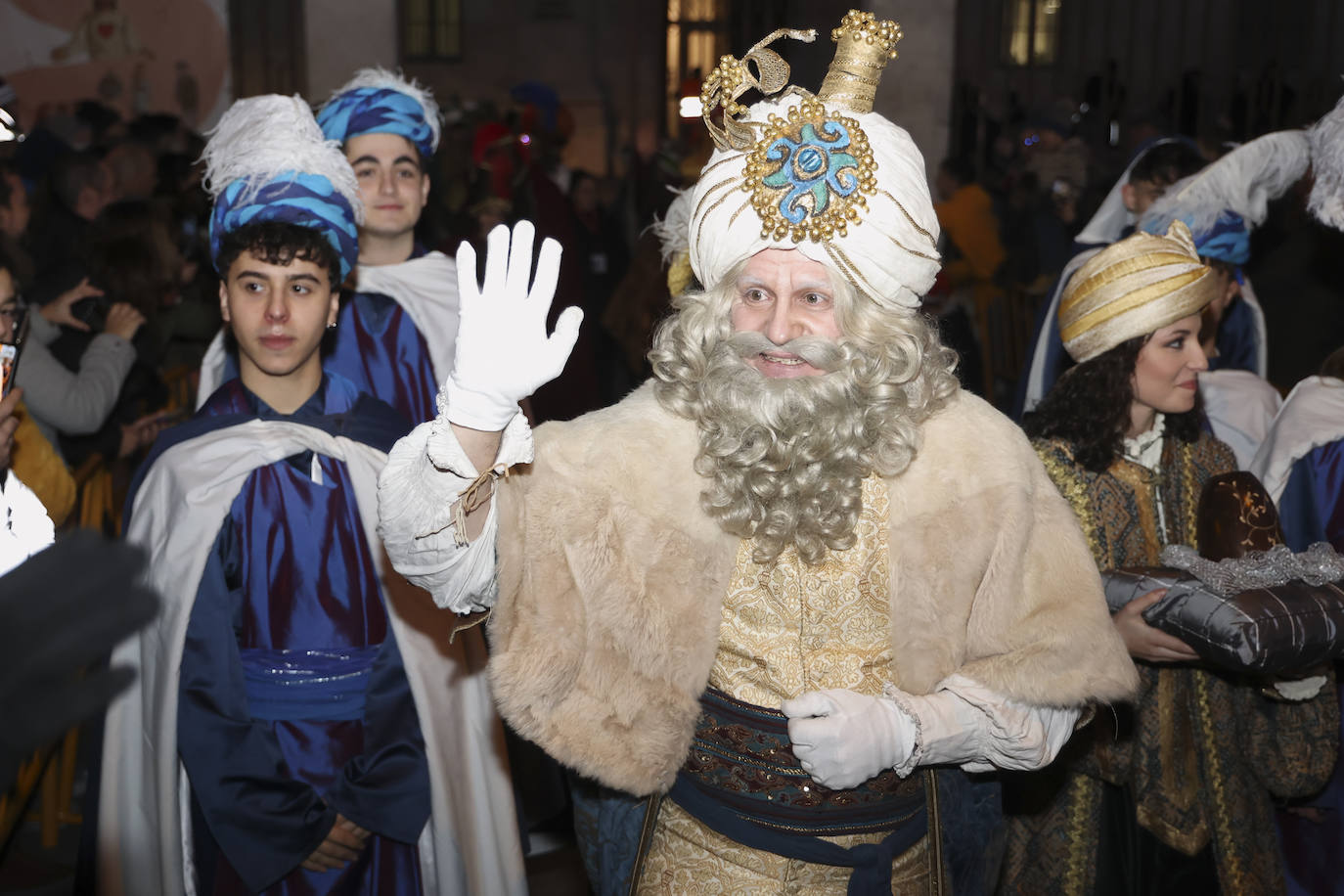 El rey Melchor en su llegada a Valladolid