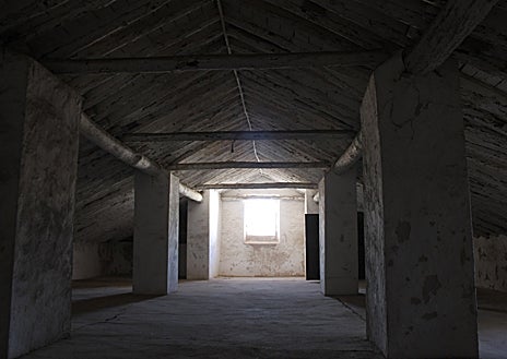 Imagen secundaria 1 - El palacete barroco responde a características constructivas y estilísticas de este estilo artístico pleno, fijando su construcción entre los siglos XVII y XVIII. Los alfolíes ducales vinculado a la casa ducal de Medinaceli, tuvo durante dos siglos un uso de almacén de grano. Tiene planta rectangular, dividiéndose en tres naves, separadas por gruesos pilares rectangulares con esquinas achaflanadas y cubiertas por bóvedas de arista.