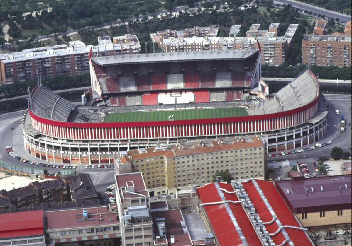 Vista aérea del Vicente Calderón en 1992