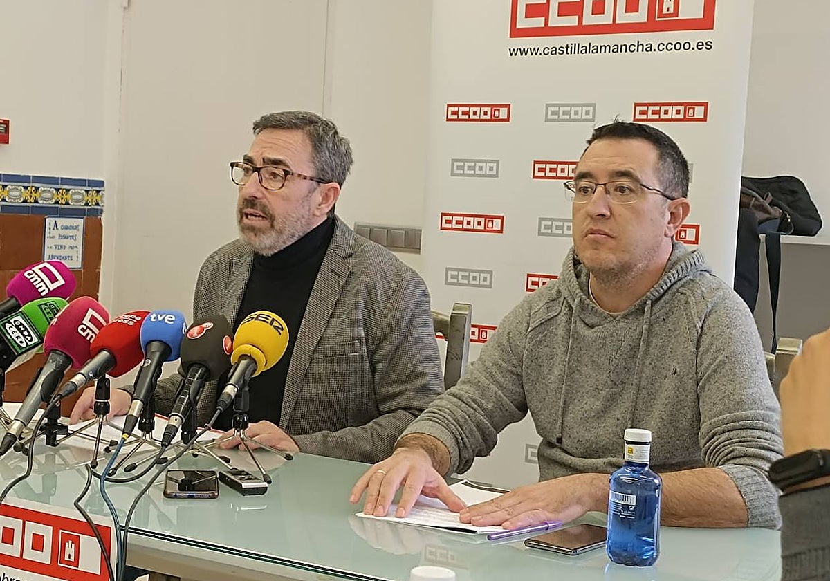 Paco de la Rosa y Marcelo Ortega, secretario general y secretario de Comunicación de CCOO en Castilla-La Mancha