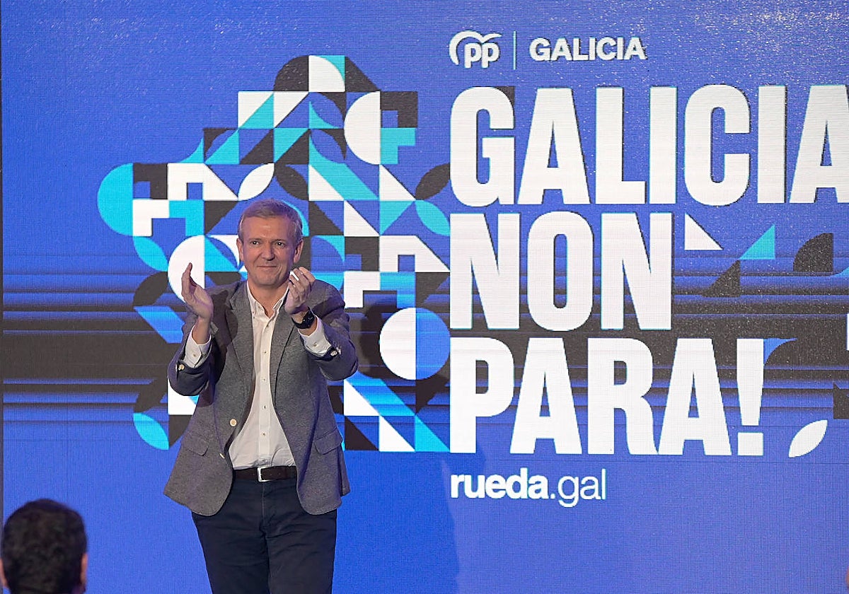 Alfonso Rueda durante un acto del PP el pasado domingo en La Coruña