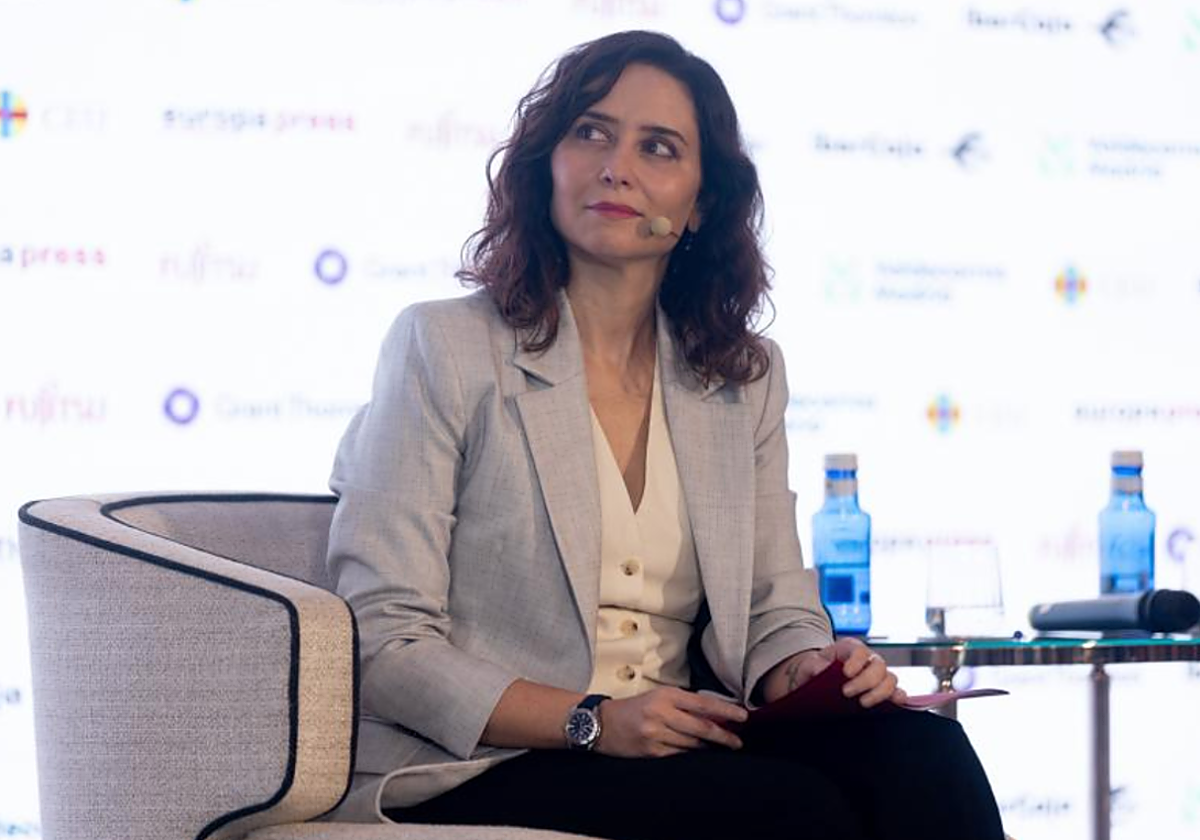 La presidenta de la Comunidad de Madrid, Isabel Díaz Ayuso, durante un Desayuno Madrid de Europa Press