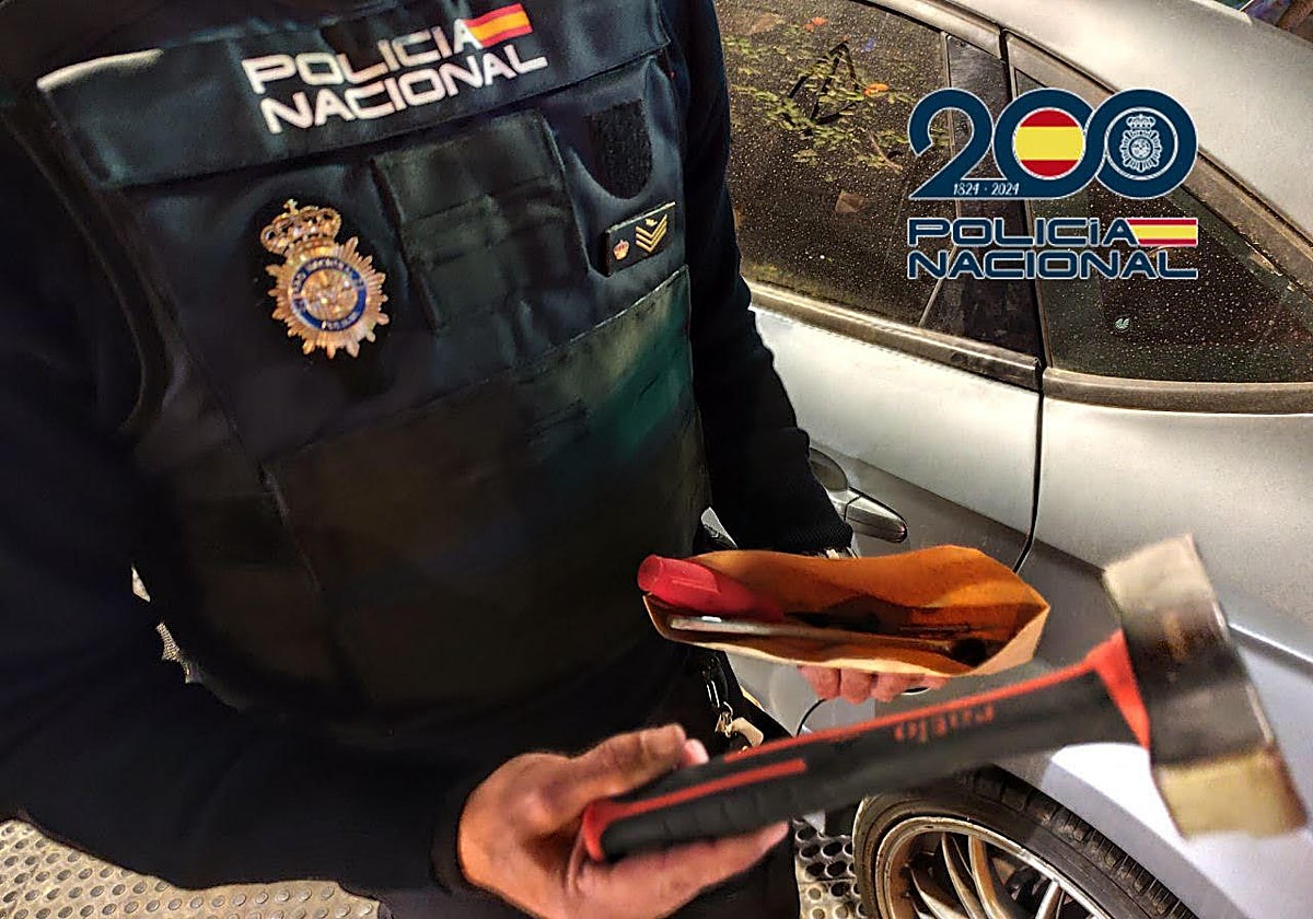 Imagen de un policía nacional en el barrio valenciano de Orriols