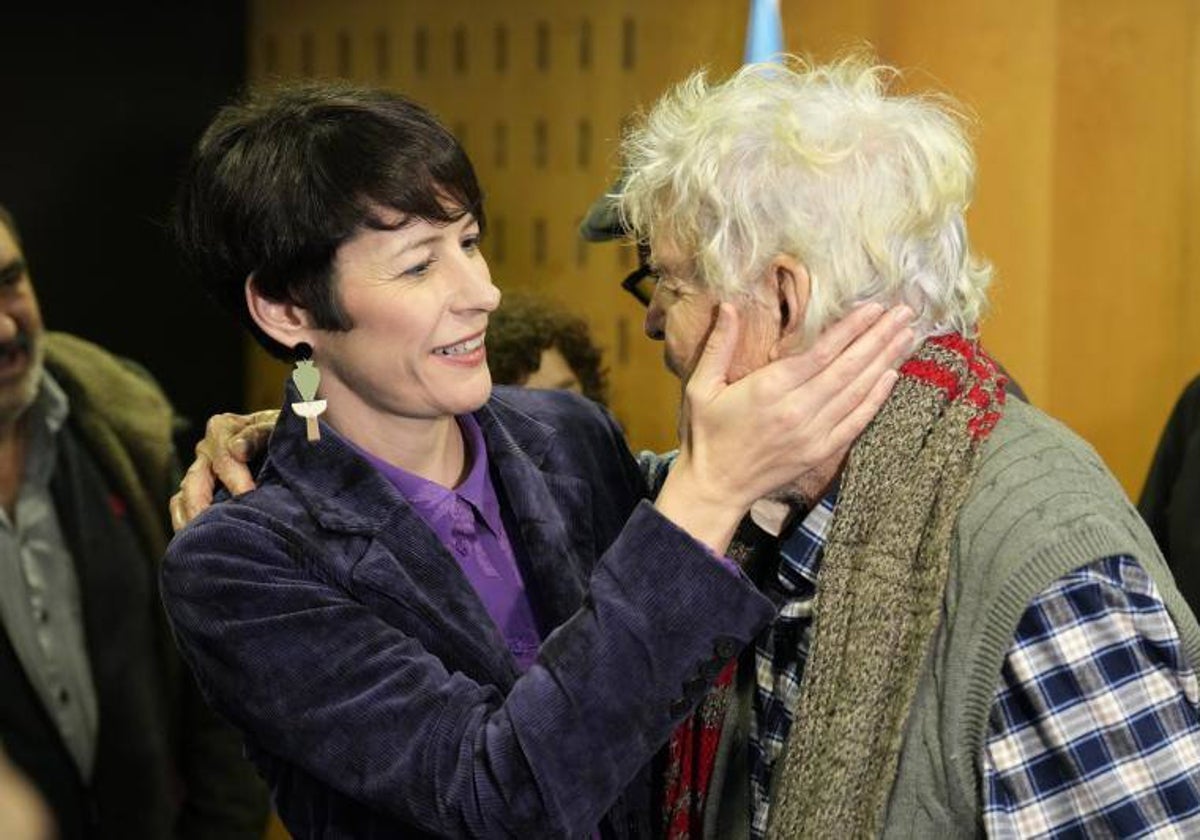 Ana Pontón y Xosé Manuel Beiras, el pasado domingo, tras firmar el acuerdo entre el BNG y Anova