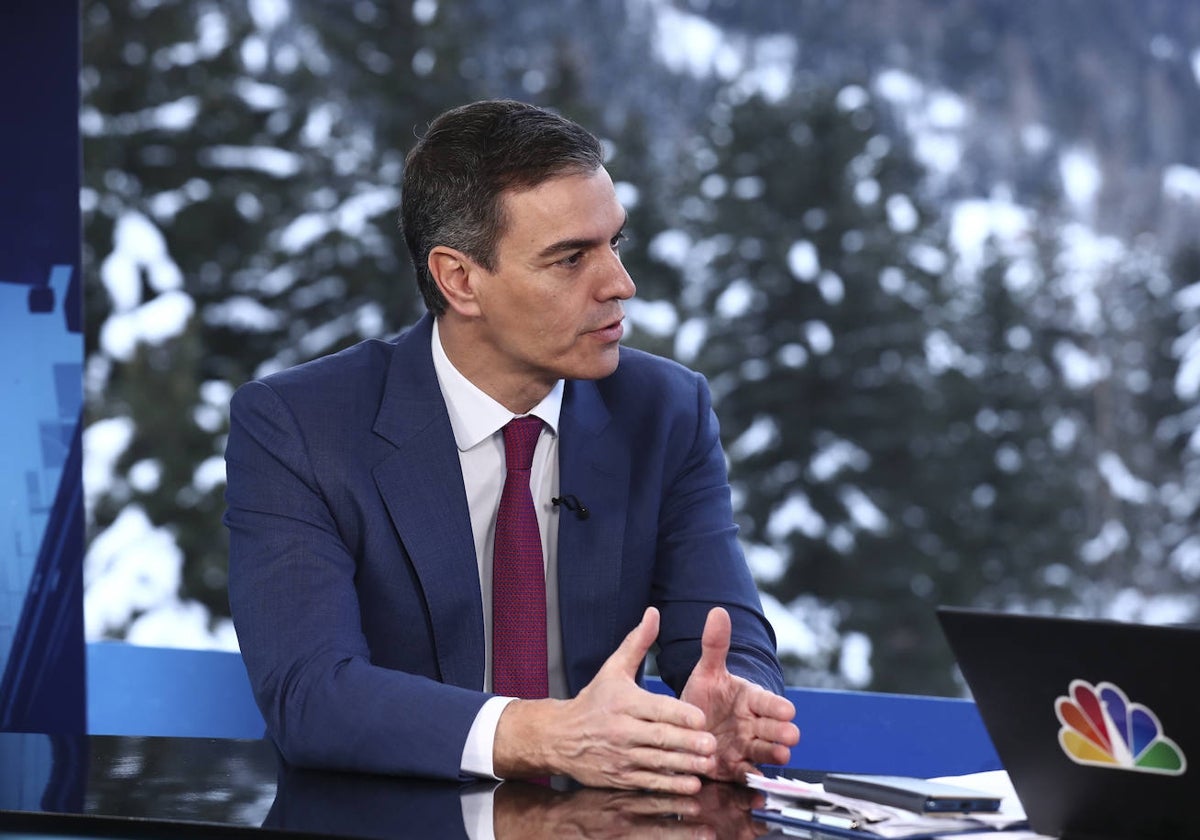 El presidente del Gobierno, Pedro Sánchez, en el Foro de Davos