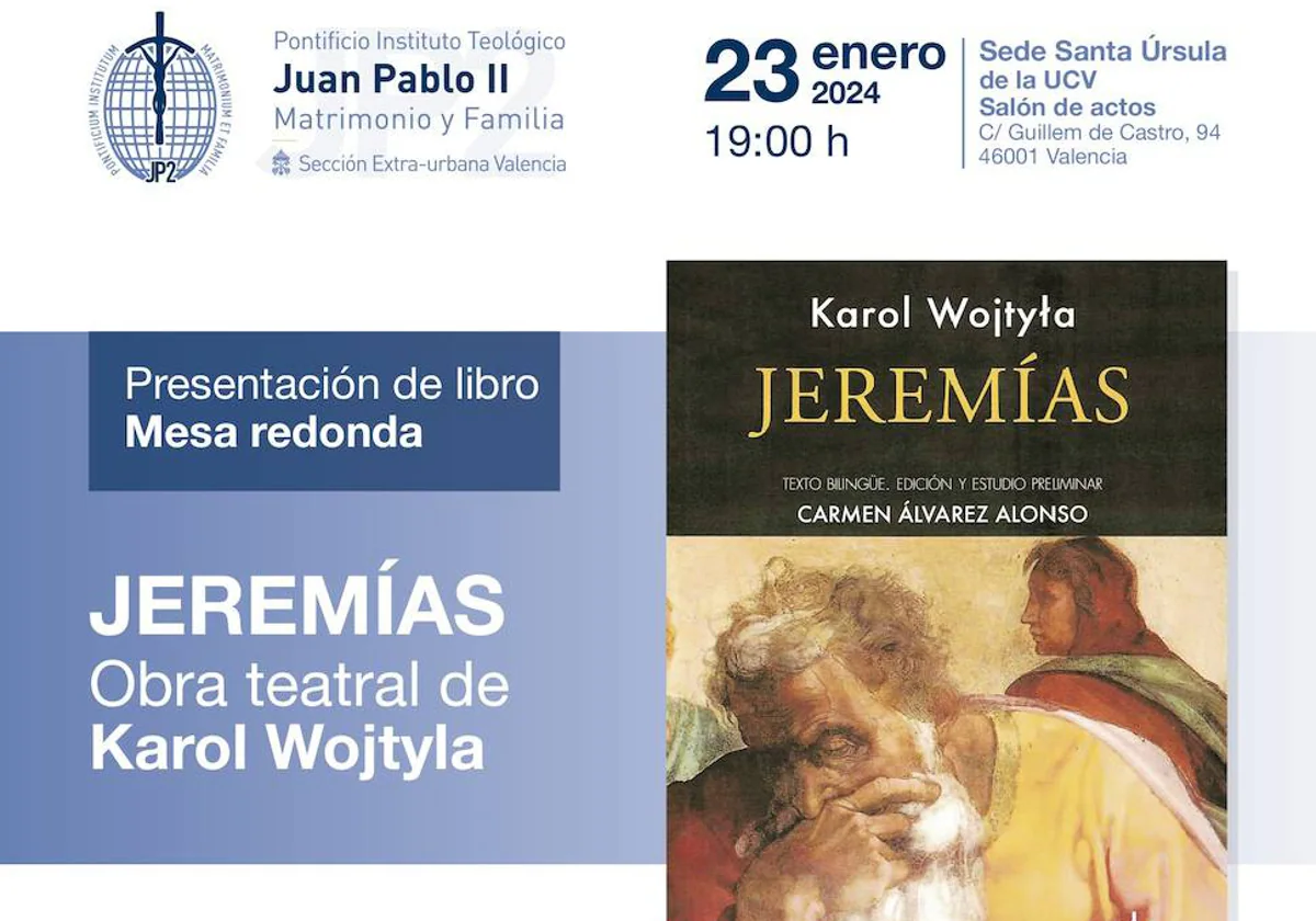 Imagen promocional de la presentación del libro de Juan Pablo II traducido al español