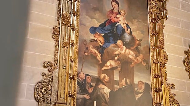 Lienzo de Alonso Cano que preside la capilla de la Virgen del Rosario