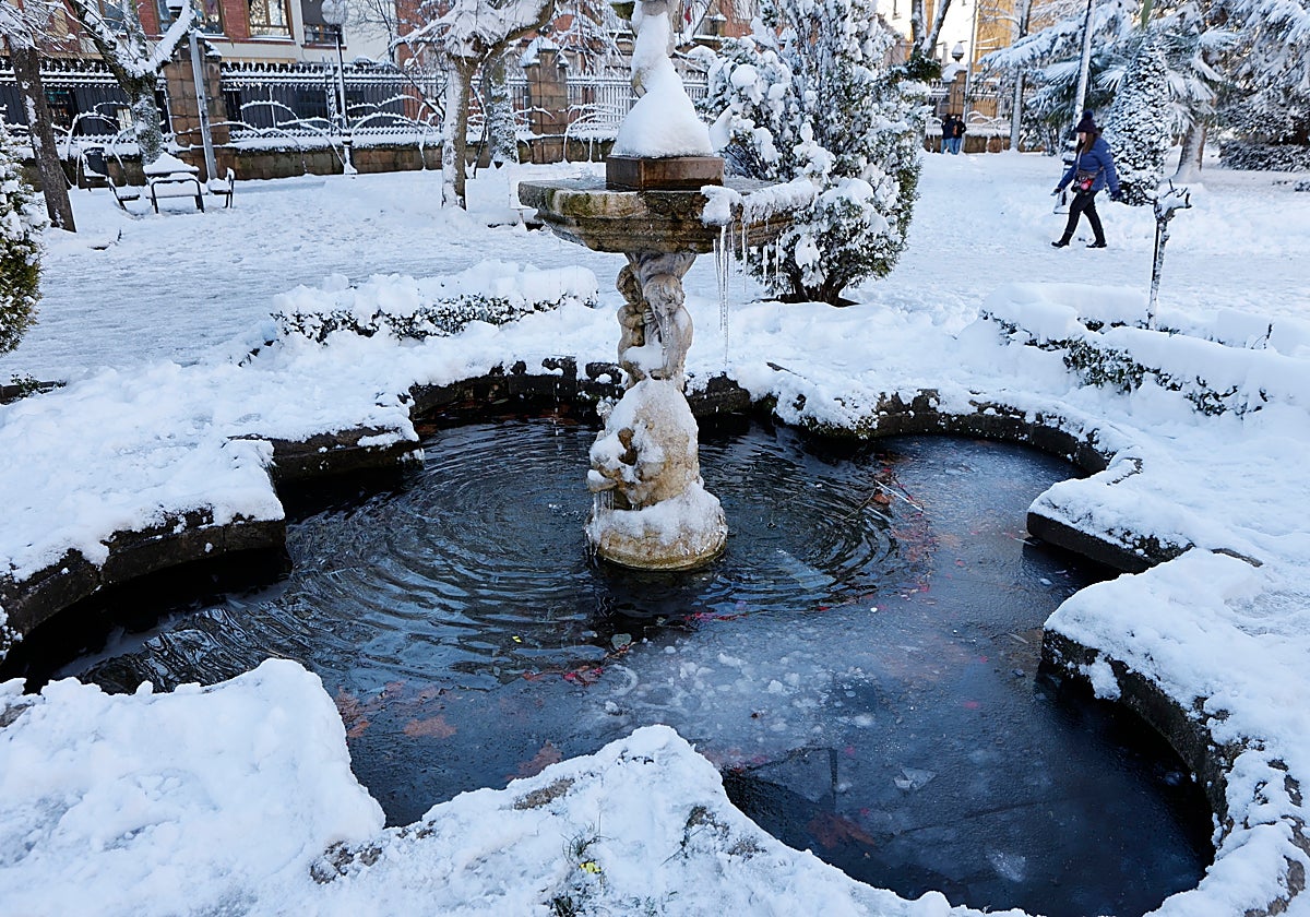 Soria bajo la nieve este pasado sábado